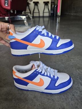 Nike White, Blue & Orange Size 6Y Or 8 Womens